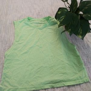 Cropped lime green workout top size MEDIUM